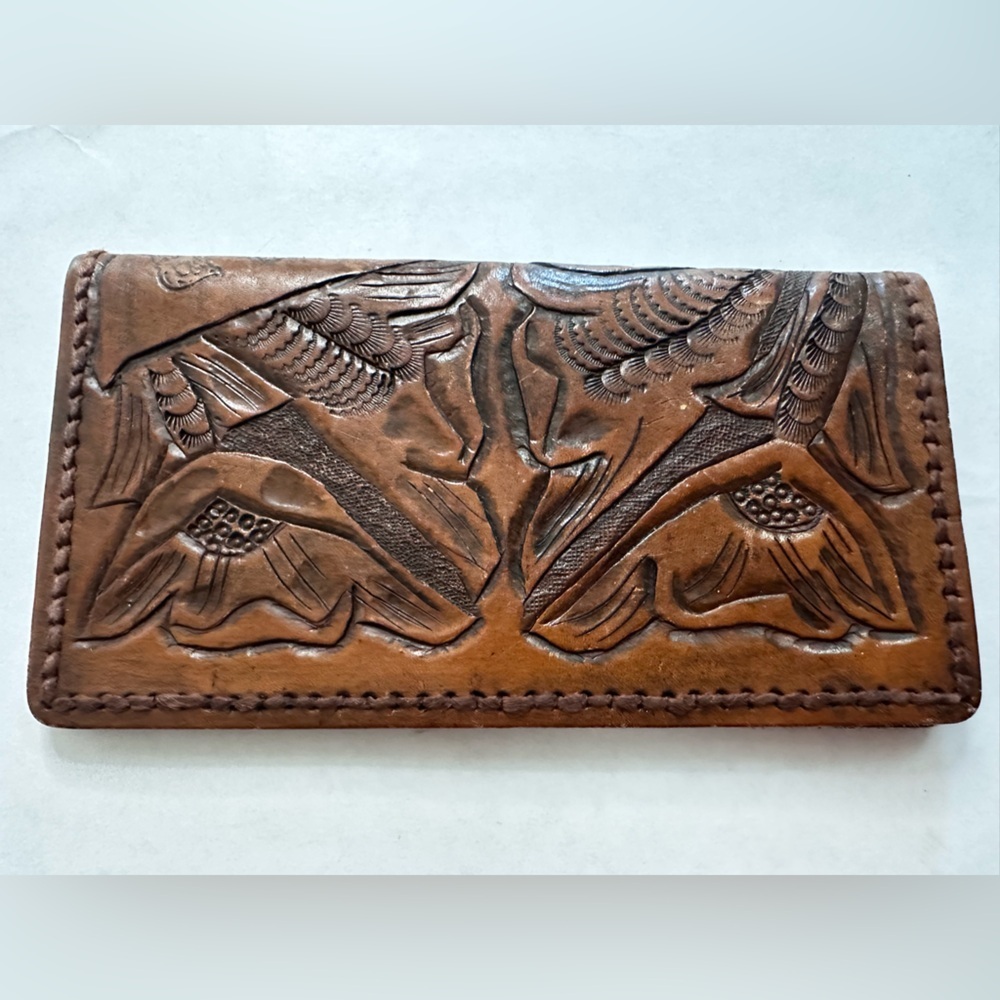 Vintage Western Embossed Leather Wallet - Hand Tooled -Rare! - Picture 5 of 5